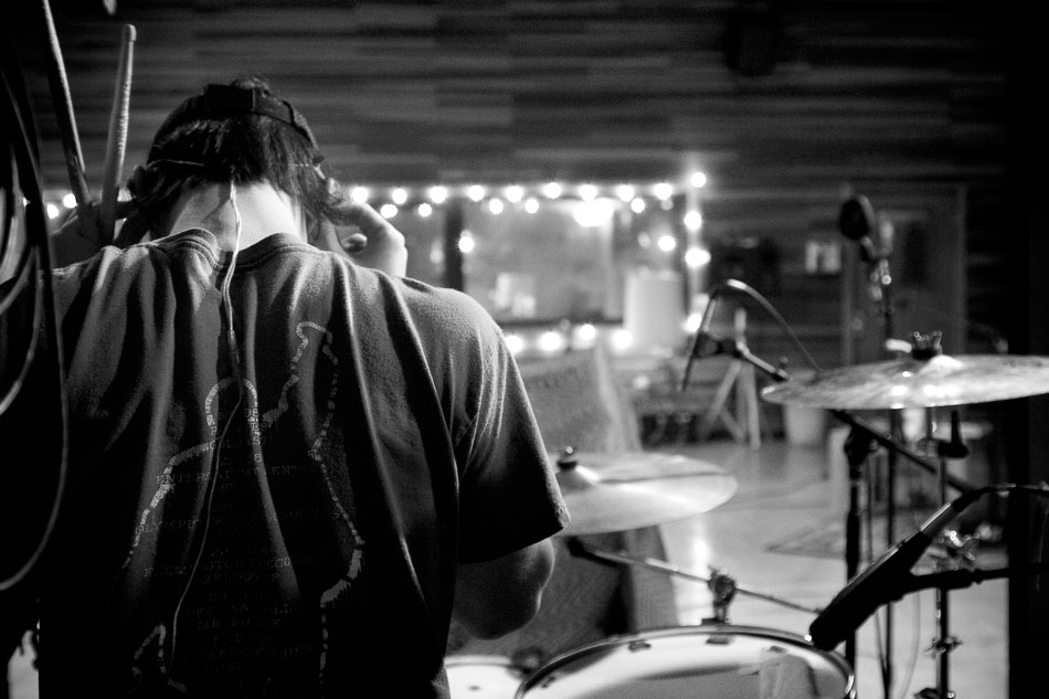 Steve Pope at the drum kit